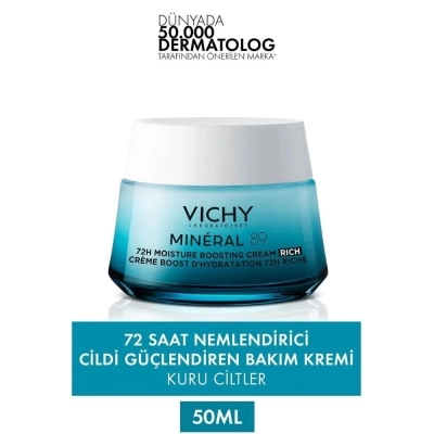 Vichy Mineral 89 Rich Kuru Ciltler için Nemlendirici Krem 50ml