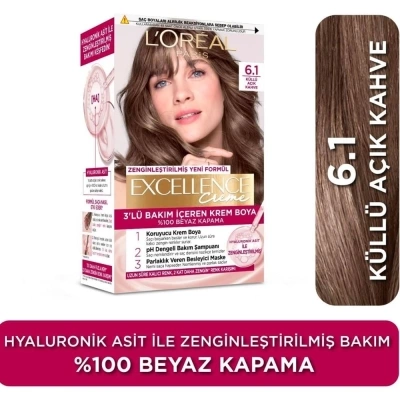 Loreal Paris Excellence Creme Saç Boyası 6.1 Küllü Açık Kahve