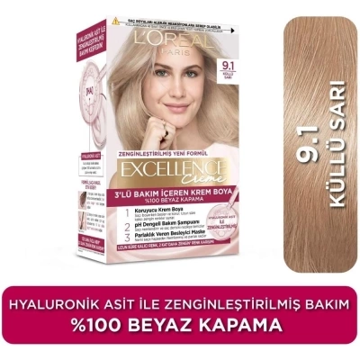 Loreal Paris Excellence Creme 9.1 Küllü Sarı Saç Boyası