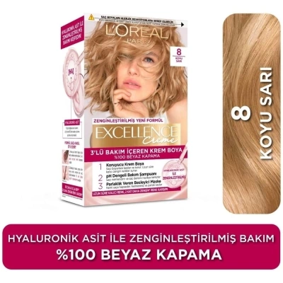 Loreal Paris Excellence Creme 8 Koyu Sarı Saç Boyası