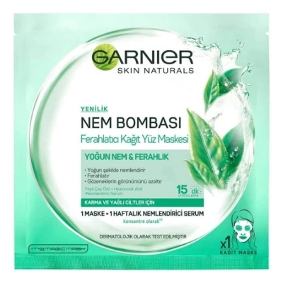 Garnier Nem Bombası Ferahlatıcı Kağıt Maske
