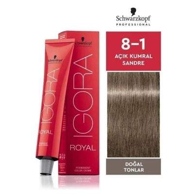 Igora Royal Doğal Tonlar 8-1 Açık Kumral Sandre Saç Boyası 60ml