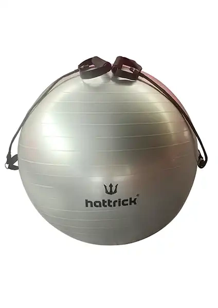 HB70 ÇEKME LASTİKLİ PİLATES TOPU 65 CM GRİ