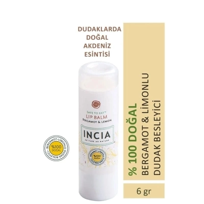 Incia Doğal Dudak Besleyici Bergamot &amp; Limonlu 6gr