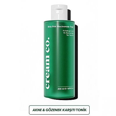 Cream Co. Matlaştırıcı Siyah Nokta Akne Karşıtı Arındırıcı Tonik 200ml