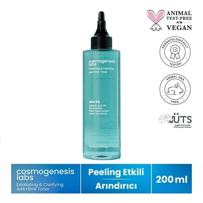 Cosmogenesis Labs Peeling Etkili Aha+Bha Yaşlanma Karşıtı Tonik 200ml