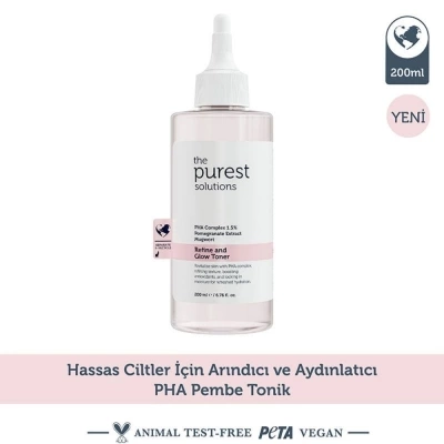 The Purest Solutions Hassas Ciltler İçin Arındırıcı ve Aydınlatıcı PHA Pembe Tonik 200ml