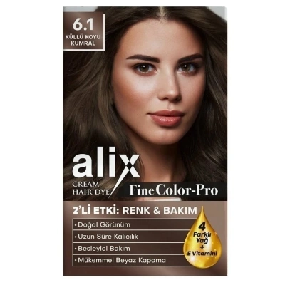 Alix 6.1 Küllü Koyu Saç Boyası Kit Saç Boyası 50ml